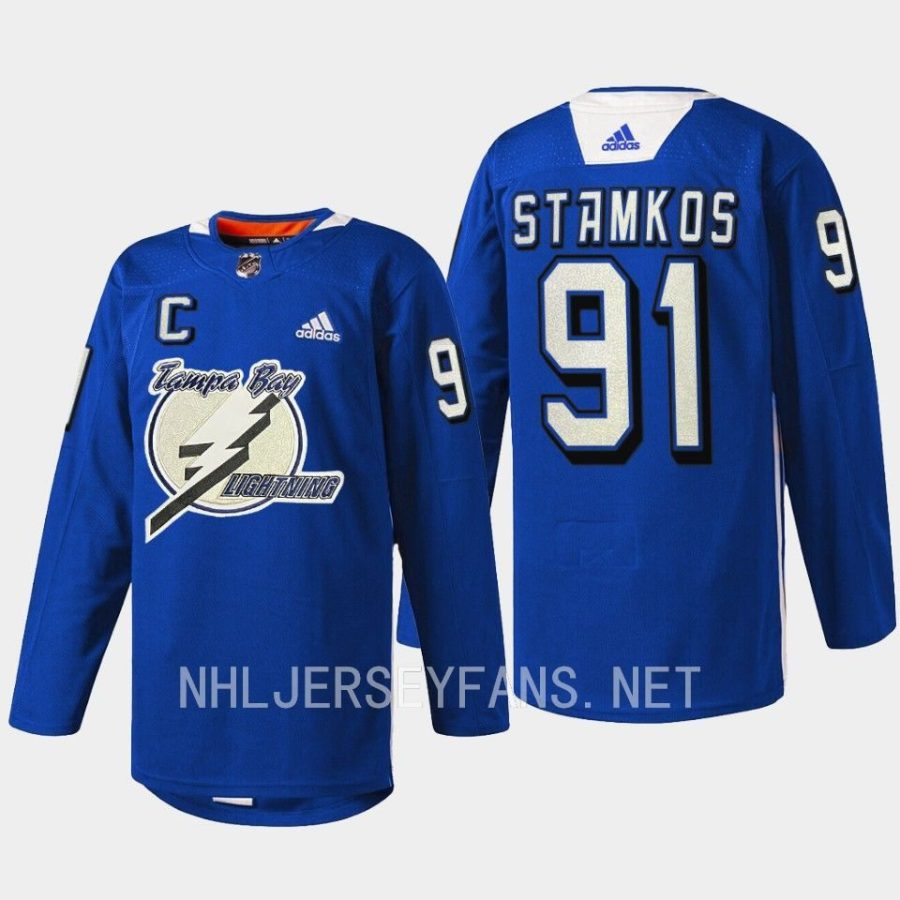 men lightning steven stamkos practice primary logo blue jersey