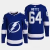 men lightning tyler motte primegreen home authentic pro blue jersey