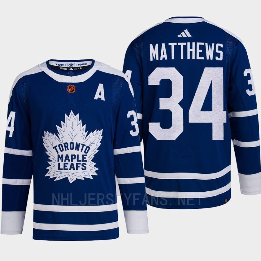 men maple leafs auston matthews 2022 authentic primegreen reverse retro 2.0 blue jersey