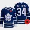 men maple leafs auston matthews 2022 lest we forget canadian remembrance day retro blue jersey