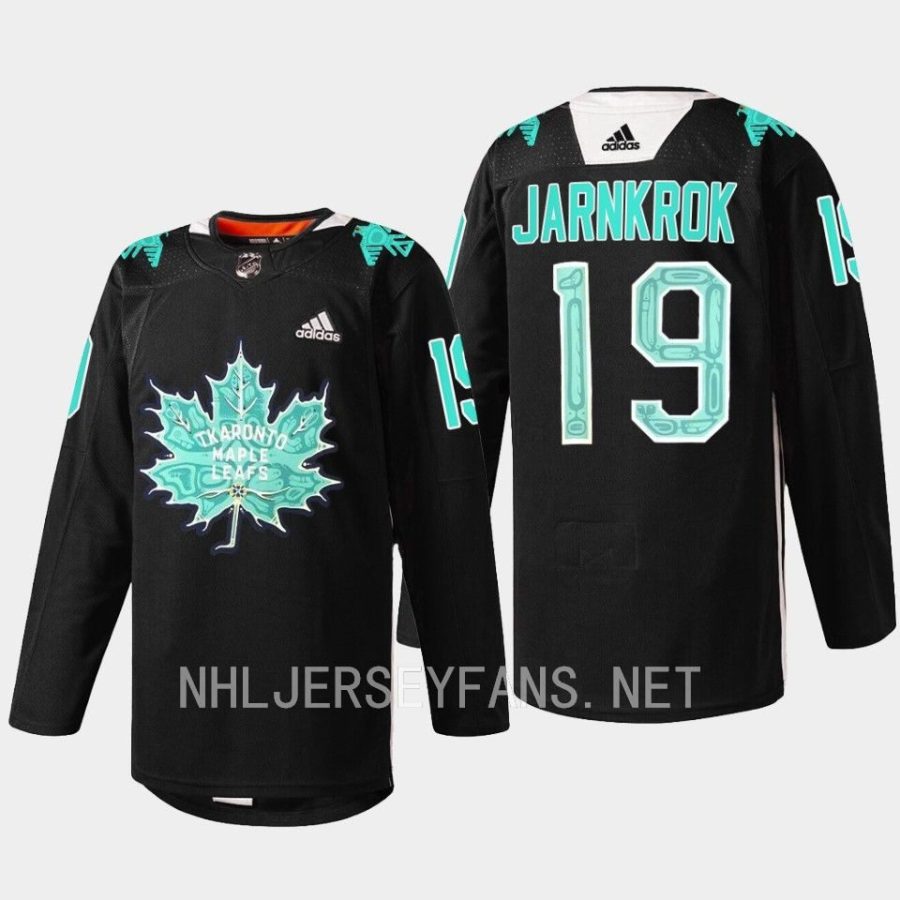 men maple leafs calle jarnkrok warmup sweater indigenous celebration game 2023 black jersey