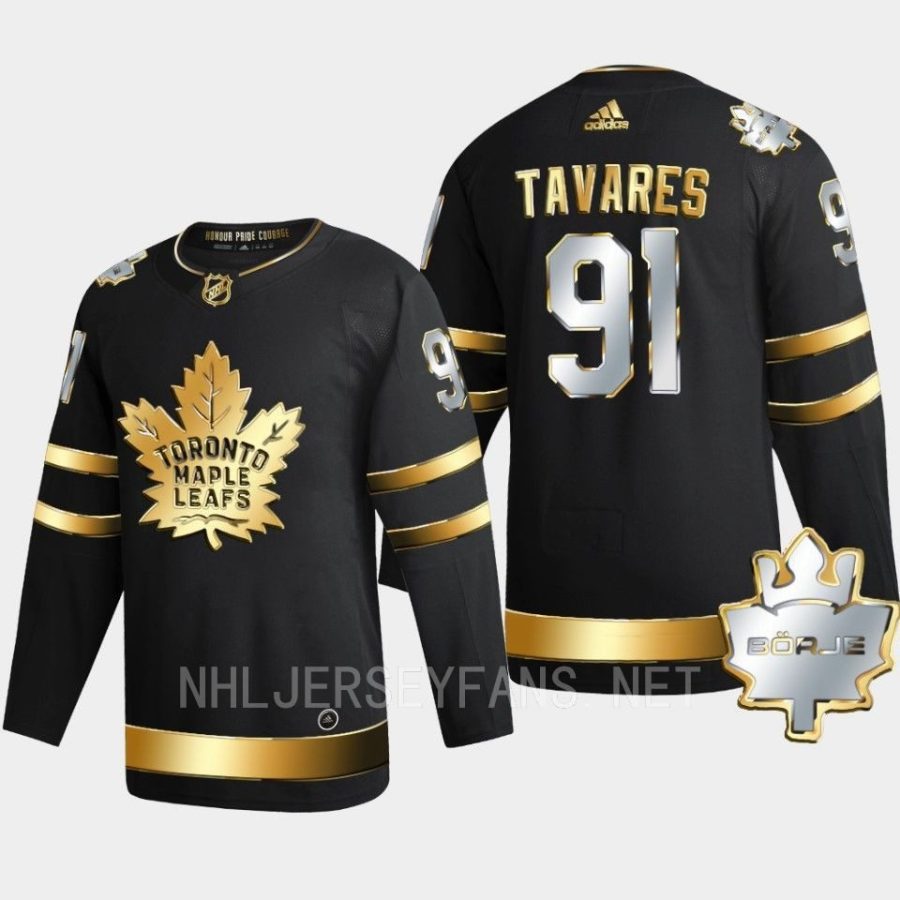 men maple leafs john tavares 2022 golden edition the king borje patch black jersey