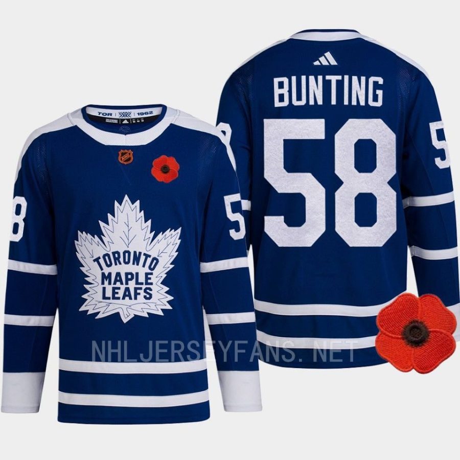 men maple leafs michael bunting 2022 lest we forget canadian remembrance day retro blue jersey