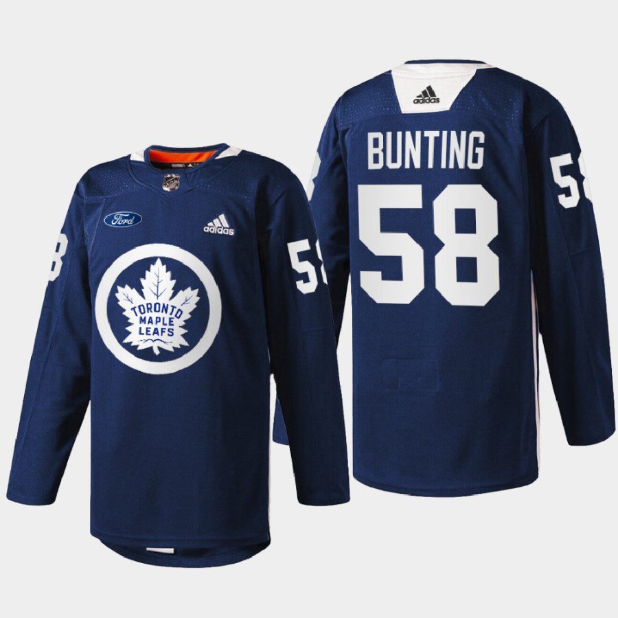 men maple leafs michael bunting 2022 warm up primary logo navy jersey