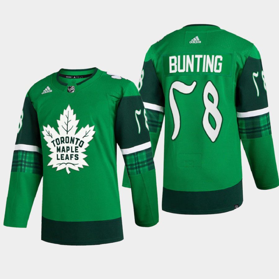 men maple leafs michael bunting 2022 warm up st. patrick green jersey