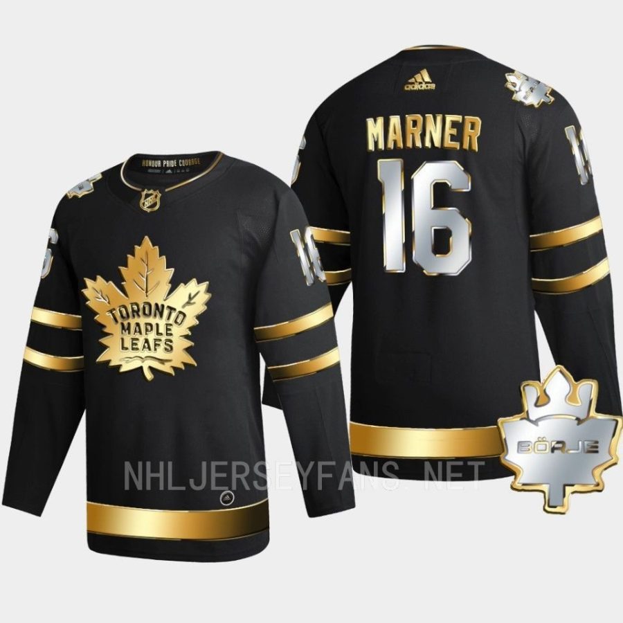 men maple leafs mitch marner 2022 golden edition the king borje patch black jersey