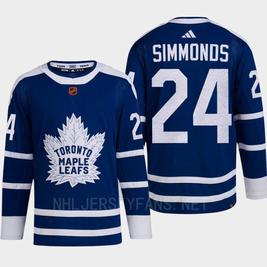 men maple leafs wayne simmonds 2022 authentic primegreen reverse retro 2.0 blue jersey