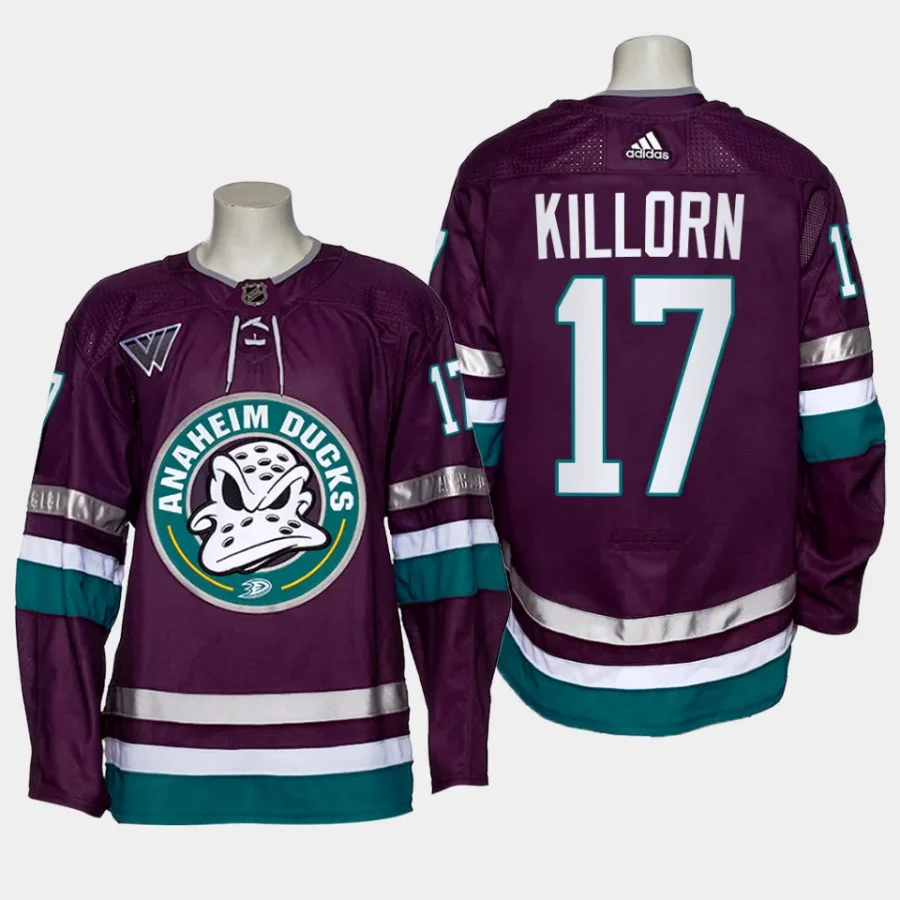 men mighty ducks alex killorn 2023 24 third authentic 30th anniversary purple jersey