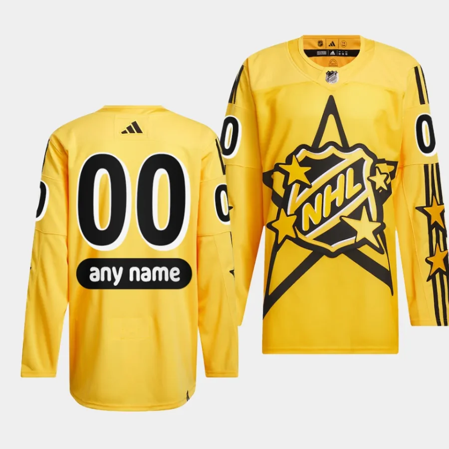 men nhl custom drew house 2024 nhl all star game primegreen authentic yellow jersey