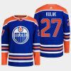 men oilers brett kulak 2022 23 primegreen authentic home royal jersey