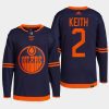 men oilers duncan keith 2022 primegreen authentic pro alternate navy jersey