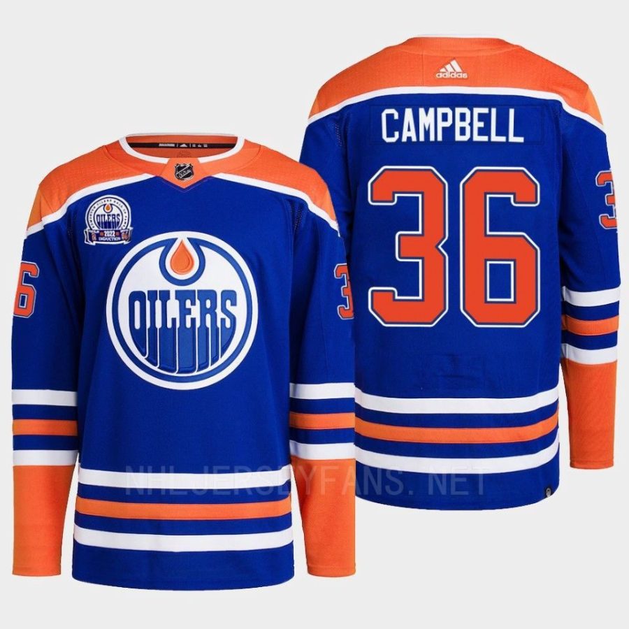 men oilers jack campbell 2022 primegreen lee ryan hall of fame patch royal jersey