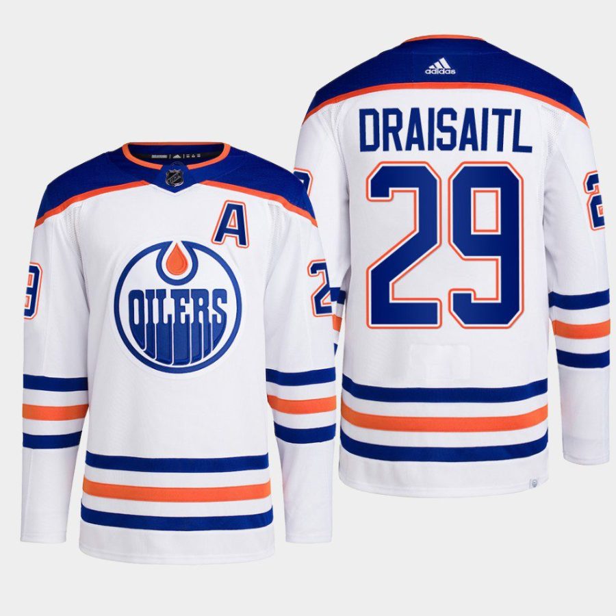 men oilers leon draisaitl 2022 23 away primegreen authentic white jersey