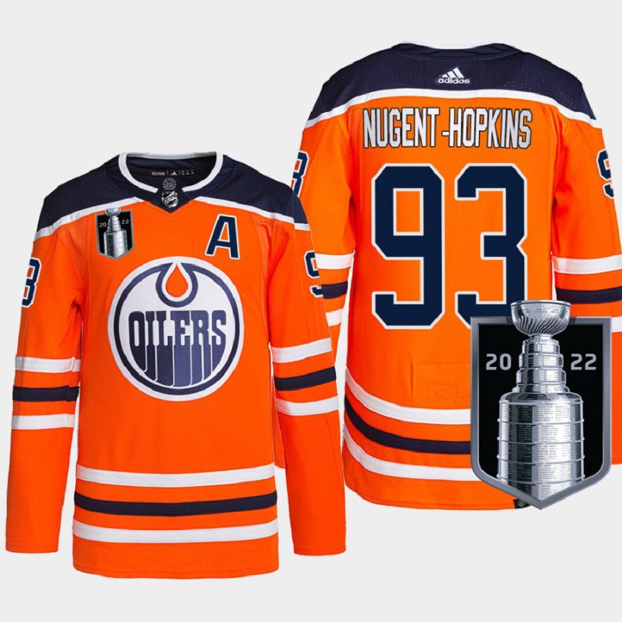 men oilers ryan nugent hopkins authentic primegreen 2022 stanley cup playoffs orange jersey