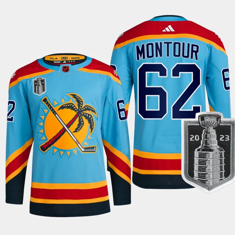 men panthers brandon montour reverse retro 2023 stanley cup final authentic blue jersey