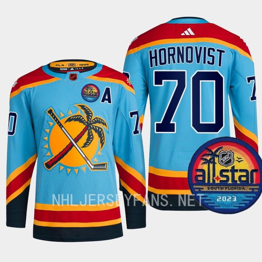 men panthers patric hornqvist reverse retro 2023 all star patch blue jersey