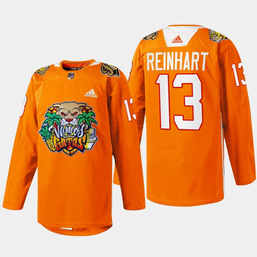 men panthers sam reinhart specialty 2024 vamos gatos orange jersey