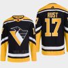 men penguins bryan rust 2022 authentic primegreen reverse retro 2.0 black jersey