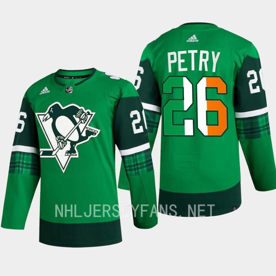 men penguins jeff petry 2023 st. patricks day primegreen authentic jersey green