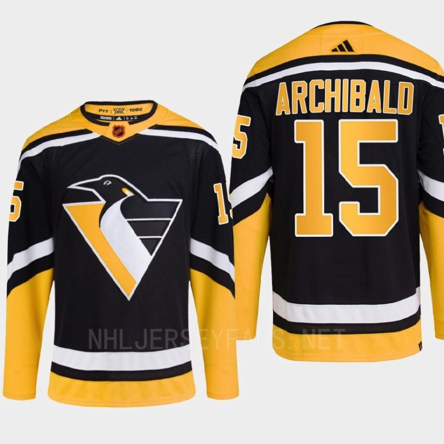 men penguins josh archibald 2022 authentic primegreen reverse retro 2.0 black jersey