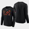 men philadelphia flyers authentic pro core collection black secondary long sleeve t shirt