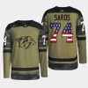 men predators juuse saros practice military appreciation 2022 camo jersey