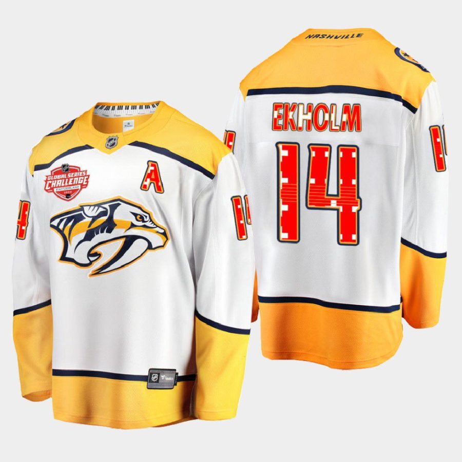 men predators mattias ekholm switzerland challenge 2022 nhl global series white jersey