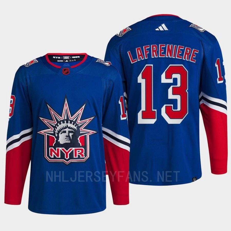 men rangers alexis lafreniere 2022 authentic primegreen reverse retro 2.0 blue jersey