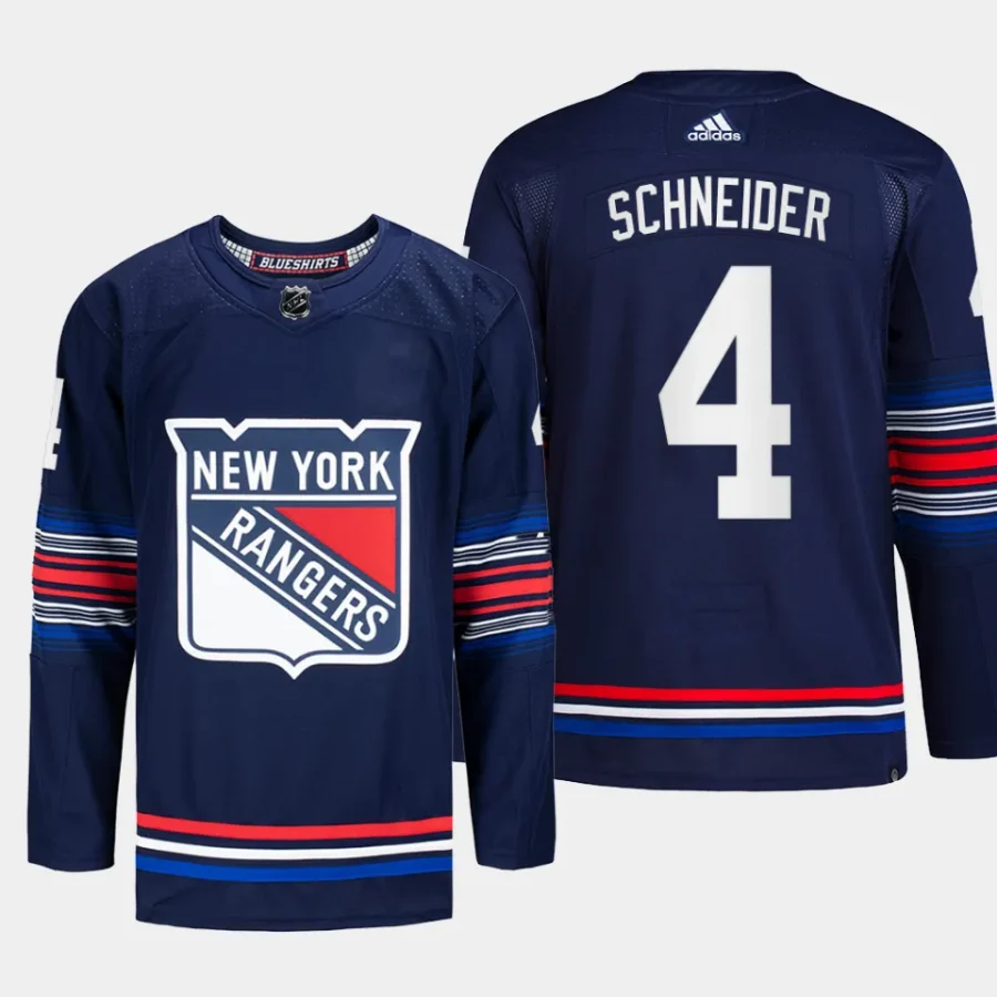 men rangers braden schneider 2023 24 authentic third alternate navy jersey