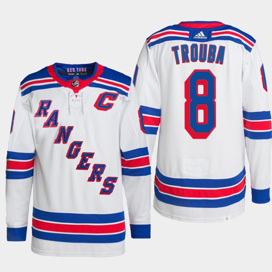 men rangers jacob trouba 2022 captain primegreen authentic white jersey