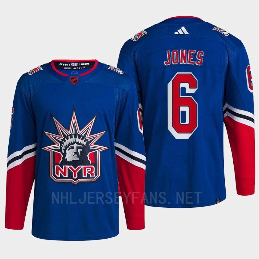 men rangers zac jones 2022 authentic primegreen reverse retro 2.0 blue jersey