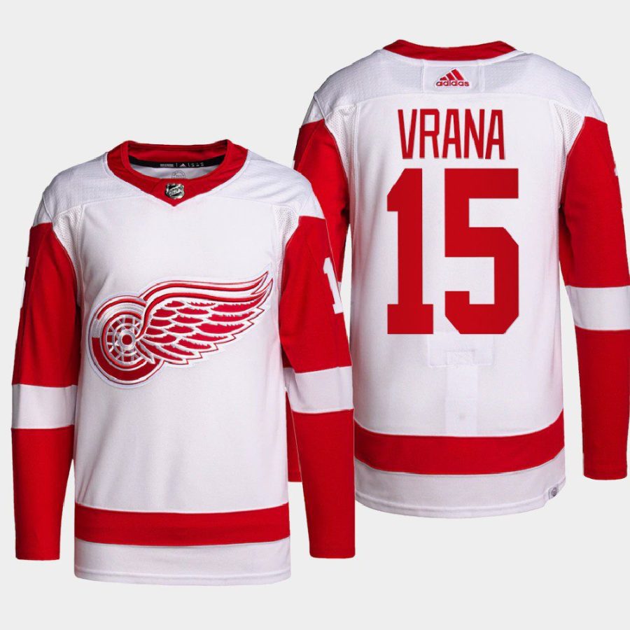 men red wings jakub vrana 2022 primegreen authentic pro away white jersey