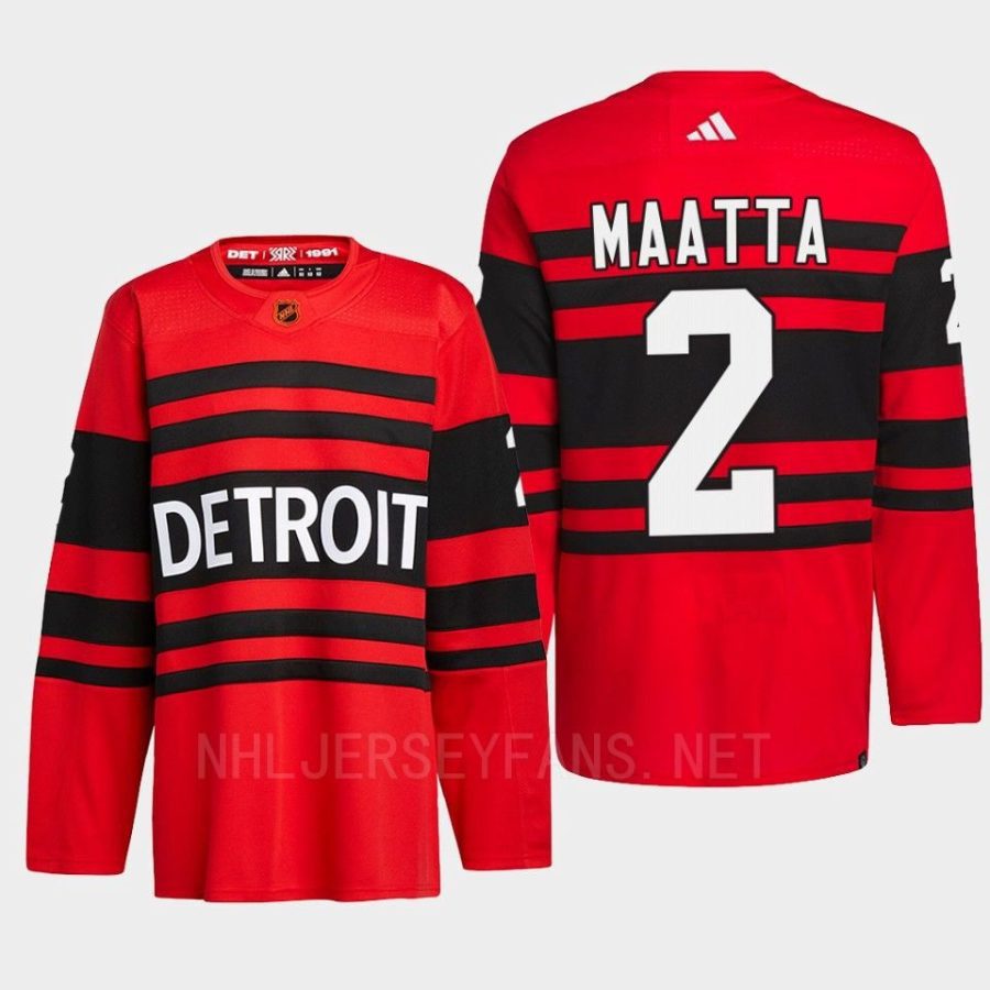 men red wings olli maatta 2022 authentic pro reverse retro 2.0 red jersey