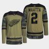 men red wings olli maatta 2022 warmup veterans day camo jersey