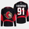 men senators vladimir tarasenko primegreen reverse retro 2.0 authentic pro black jersey