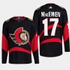 men senators zack macewen primegreen reverse retro 2.0 authentic pro black jersey