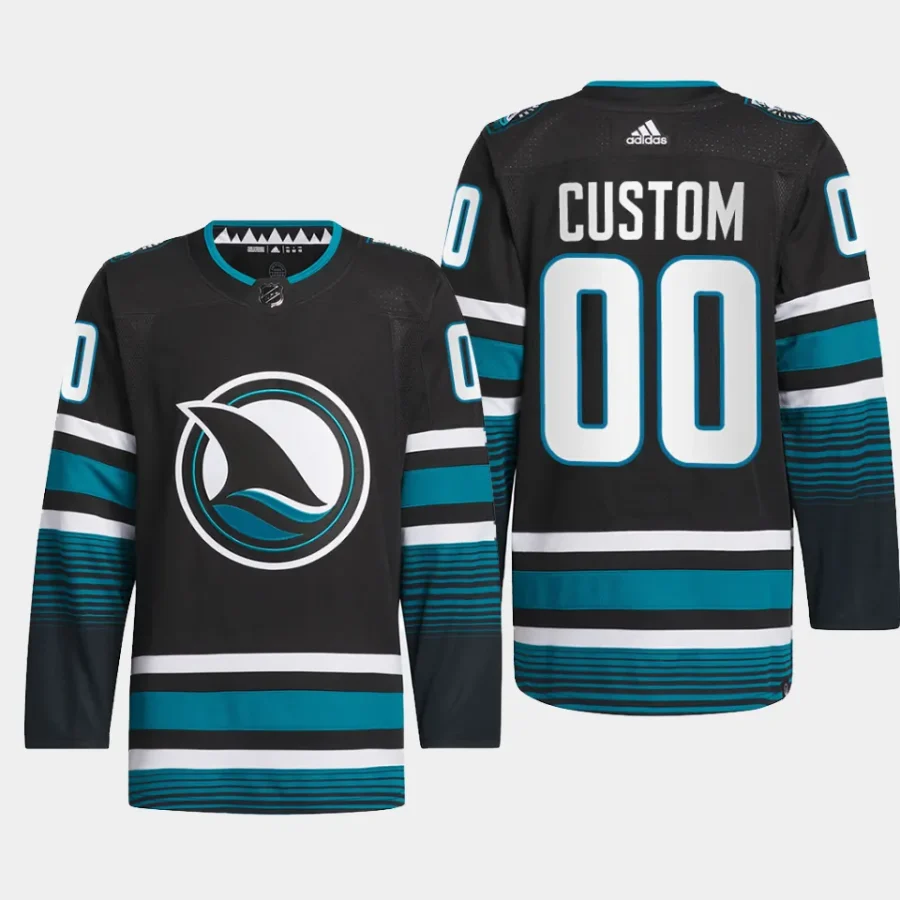 men sharks custom 2023 24 authentic pro cali fin 3rd alternate black jersey