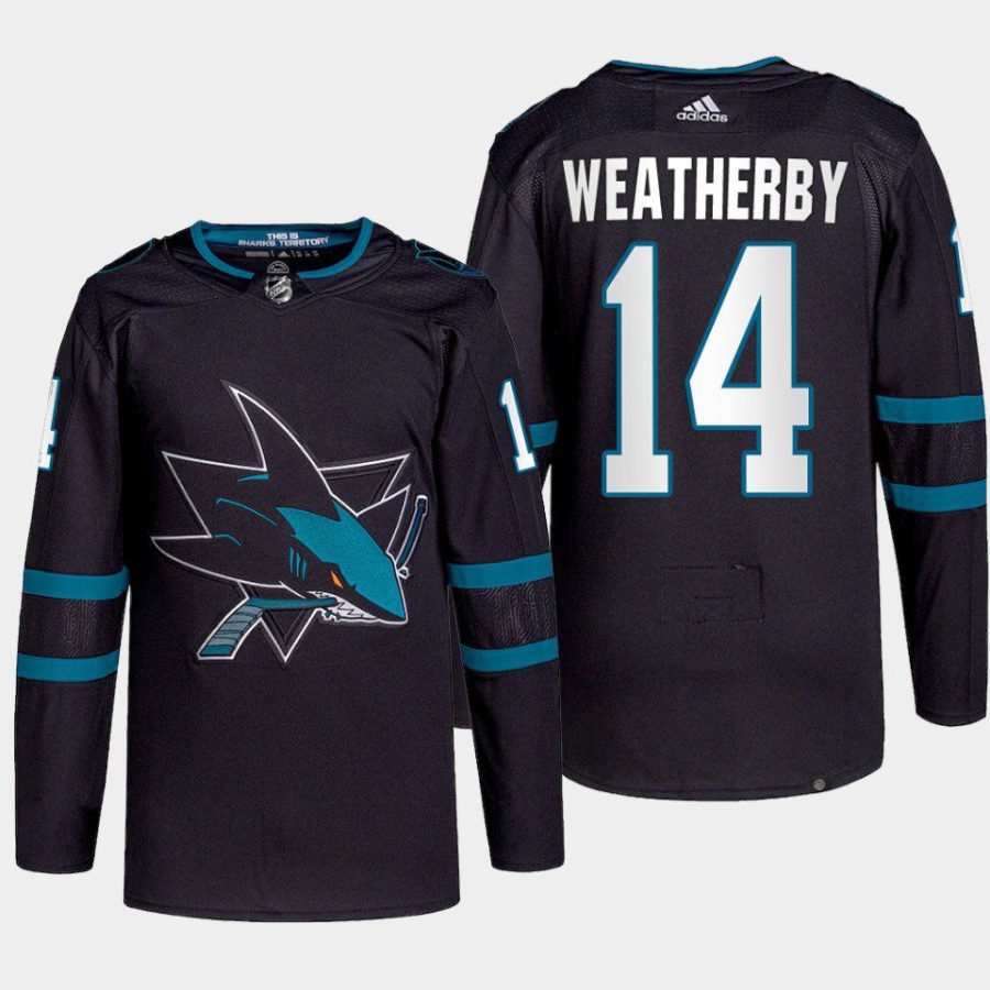 men sharks jasper weatherby 2022 alternate primegreen authentic black jersey