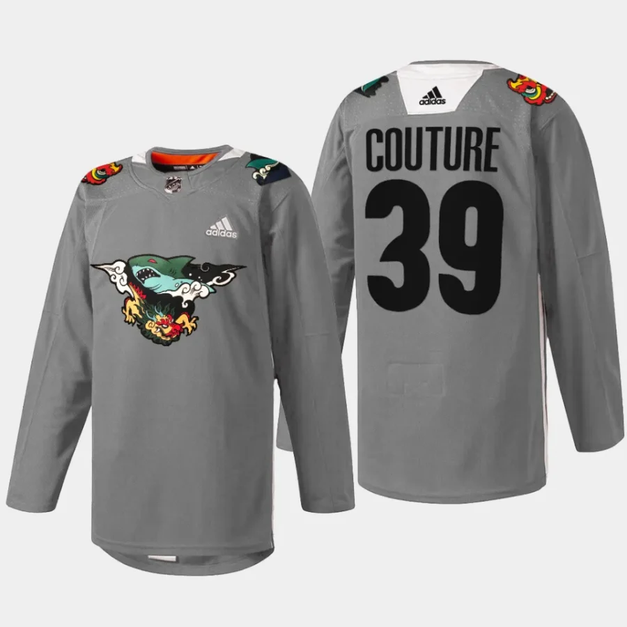 men sharks logan couture dragon 2024 lunar new year gray jersey