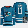 men sharks luke kunin home wilson 24 patch teal jersey