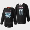 men sharks luke kunin specialty warm up 2022 los tiburones black jersey