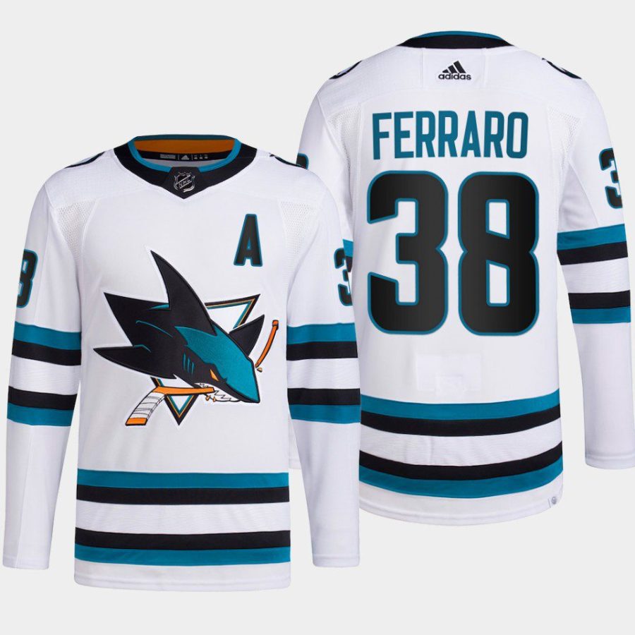 men sharks mario ferraro 2022 23 primegreen authentic away white jersey