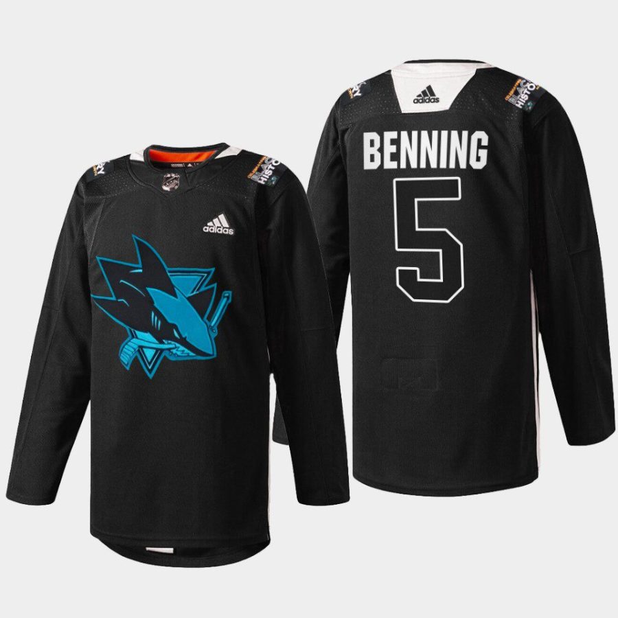 men sharks matt benning warmup black history month black jersey