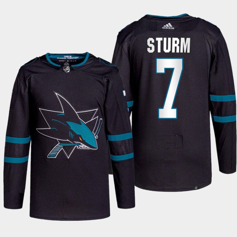 men sharks nico sturm 2022 alternate primegreen authentic black jersey