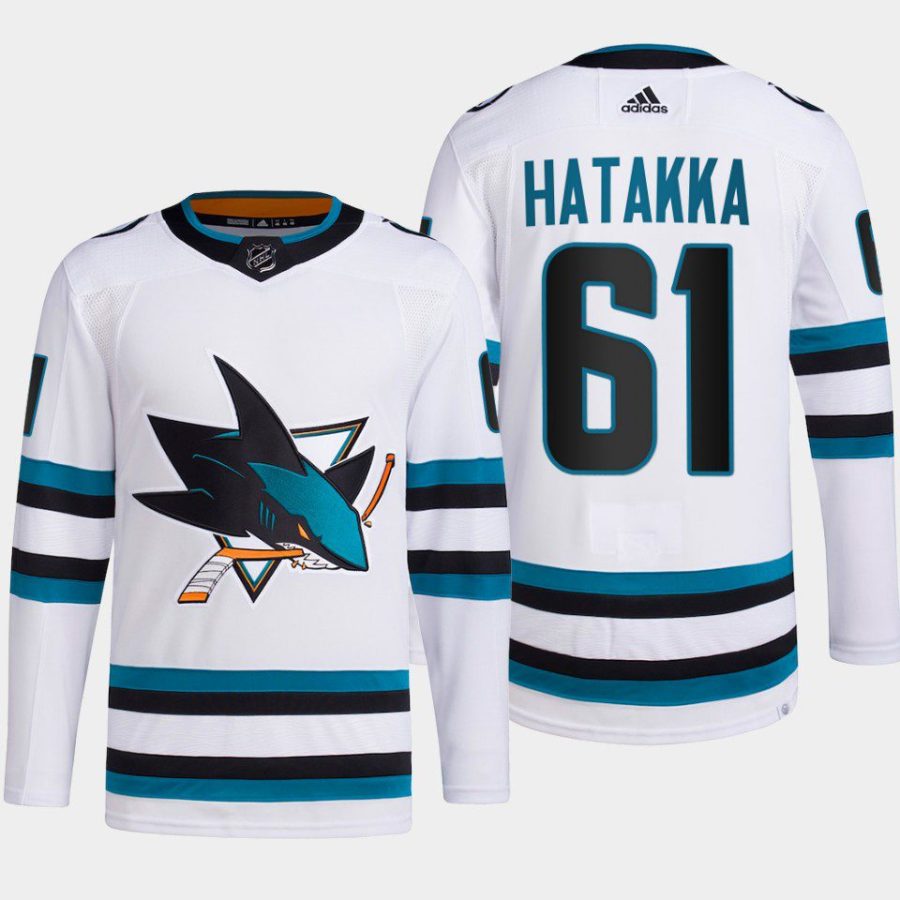 men sharks santeri hatakka 2022 23 primegreen authentic away white jersey