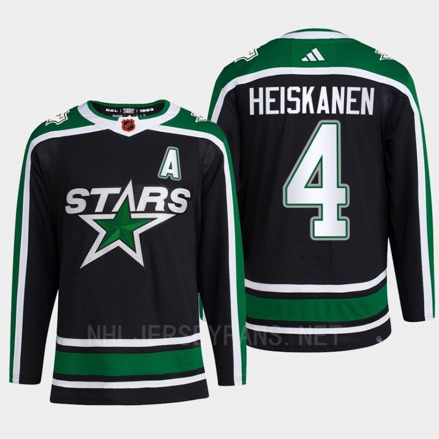 men stars miro heiskanen 2022 authentic pro reverse retro 2.0 primegreen black jersey