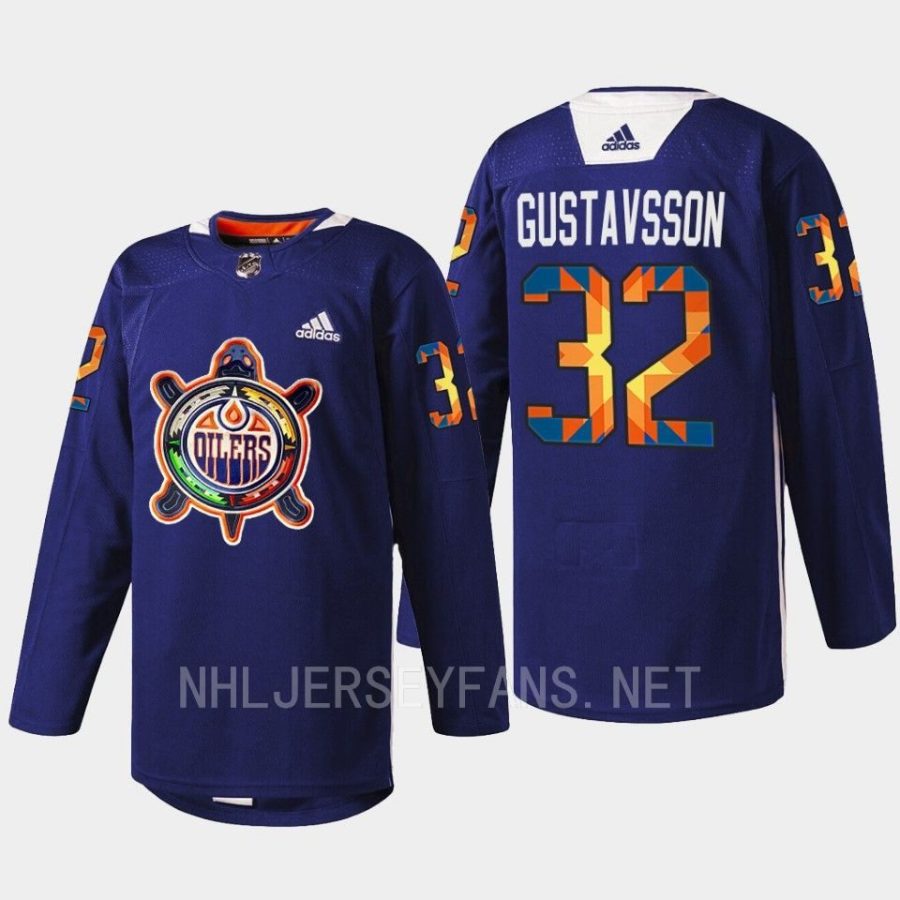 men wild filip gustavsson warmup indigenous celebration night 2022 navy jersey