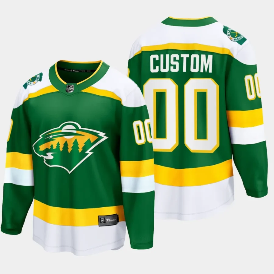 minnesota wild custom alternate 2023 24 breakaway jersey green