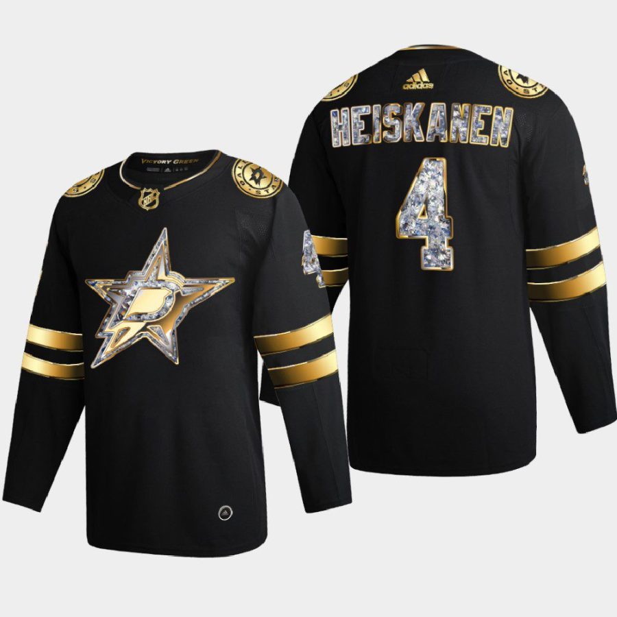 miro heiskanen stars black 2022 stanley cup playoffs diamond edition authentic jersey