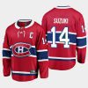 montreal canadiens nick suzuki 2023 captain patch home jersey red